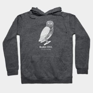 Barn Owl with Common and Scientific Names - bird watchers design Hoodie